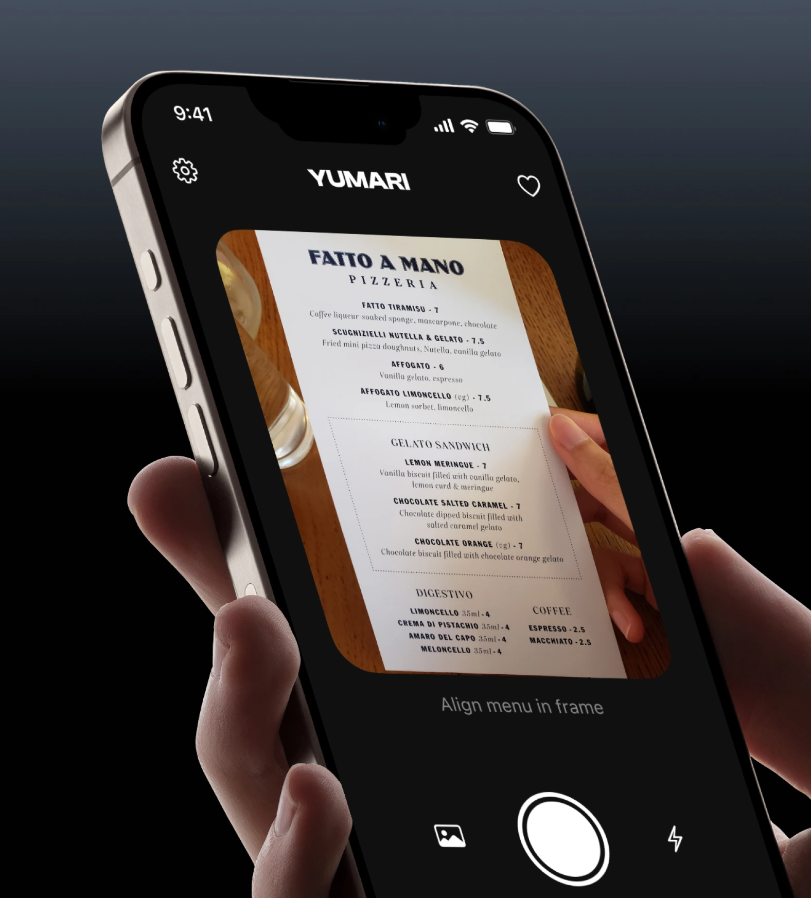 Yumari - Vibe coded menu scanning app